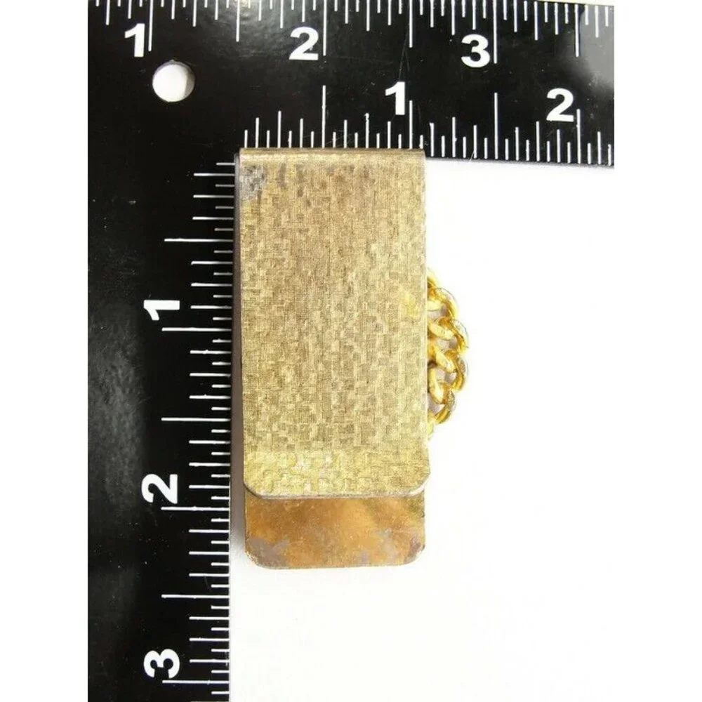 Money Clip Roosevelt Dime 1973 Gold Tone Credit Card Cash ID Holder